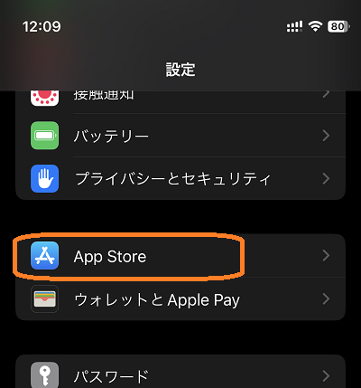 iPhone（設定-App Store）